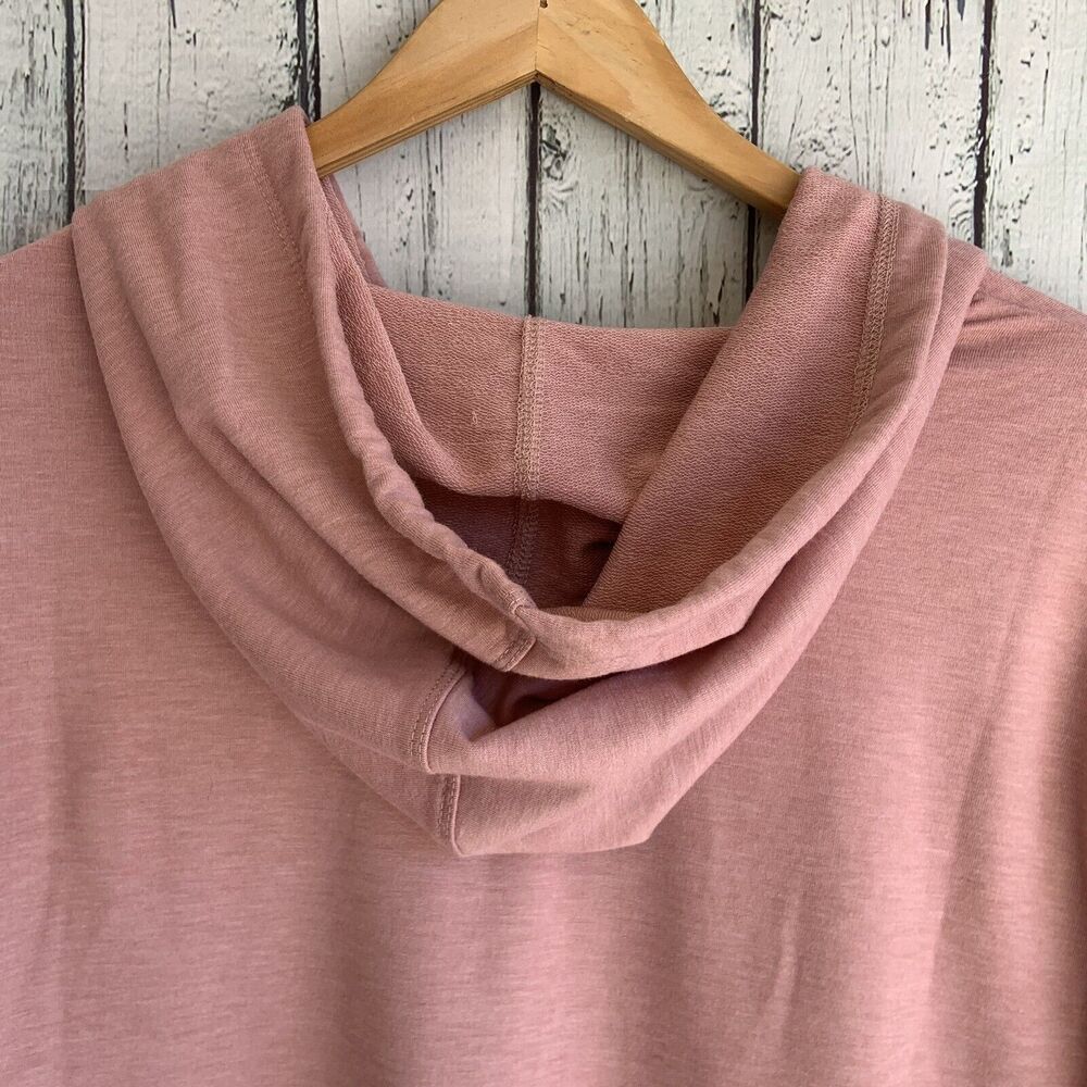 LOGO by LORI GOLDSTEIN French Terry Hoodie With Chiffon Trim Size 1X Pullover - Picture 8 of 13